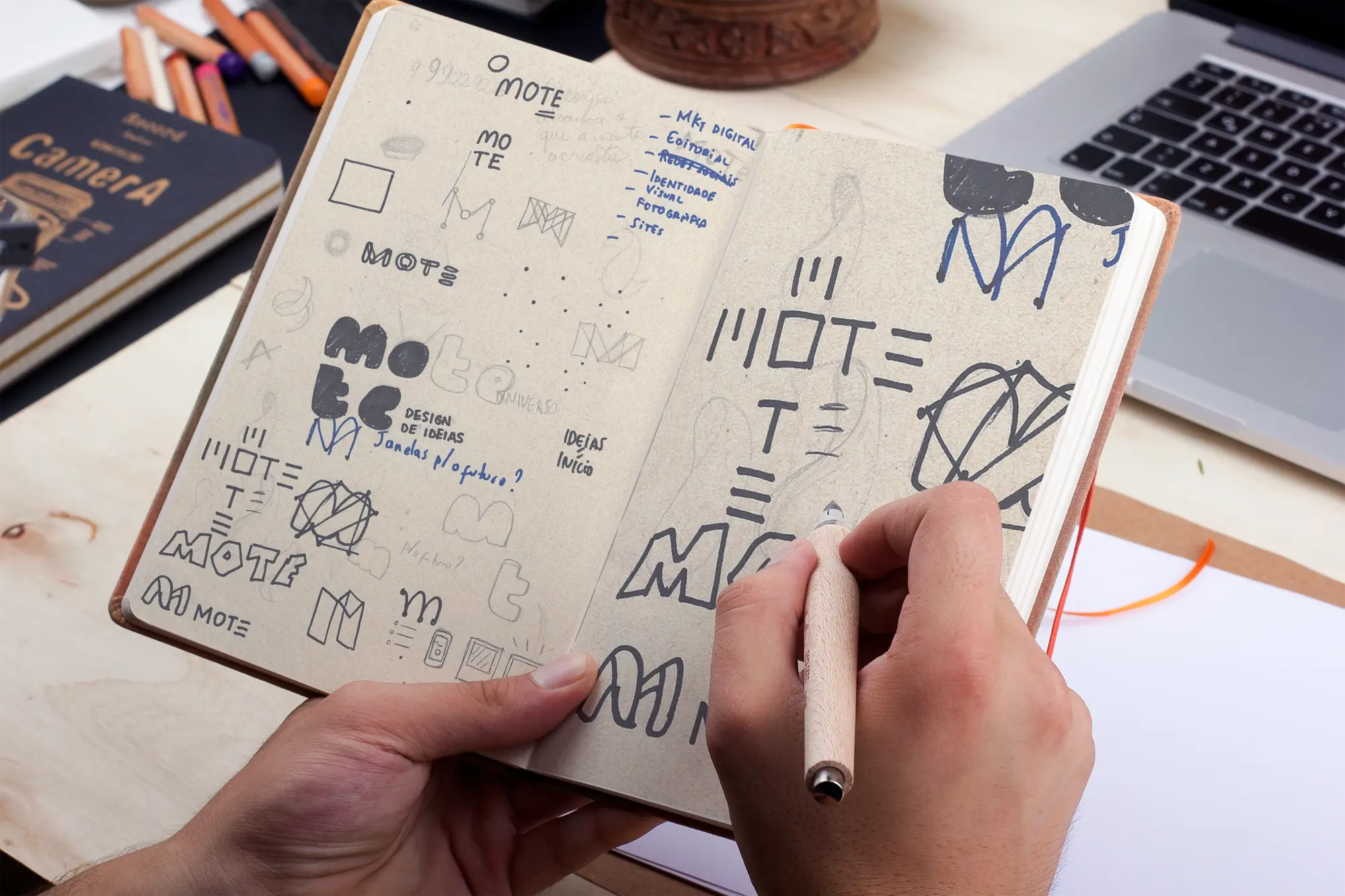 Processo de criação de branding da Mote